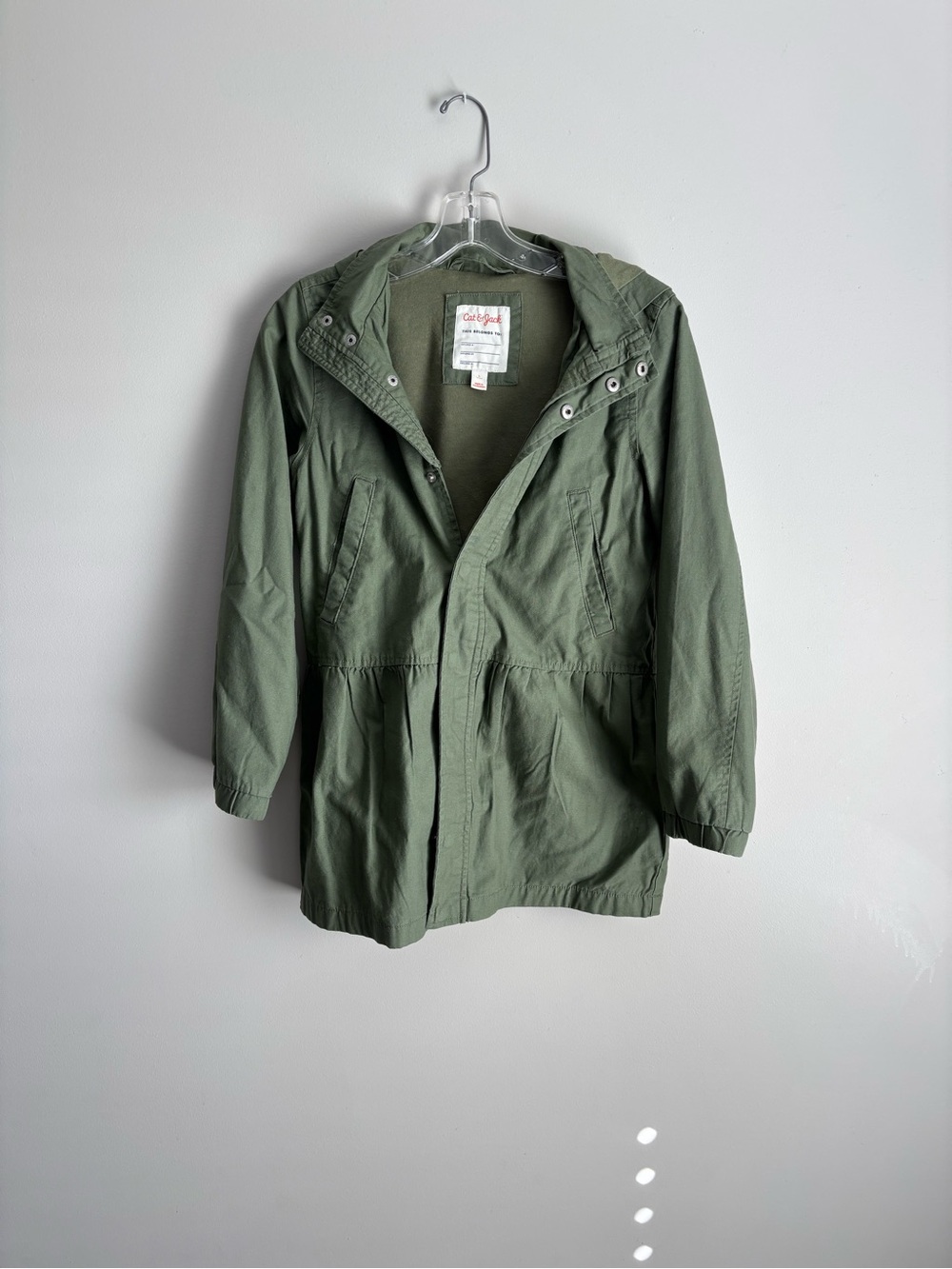 Olive Green Girls Hooded Anorak Jacket